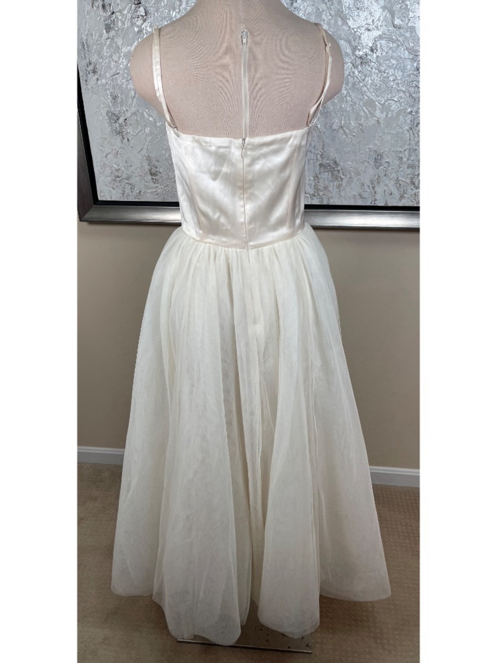 REFORMATION Alouette Sweetheart Neckline Tulle White Maxi Dress Size 6 - Picture 5 of 7
